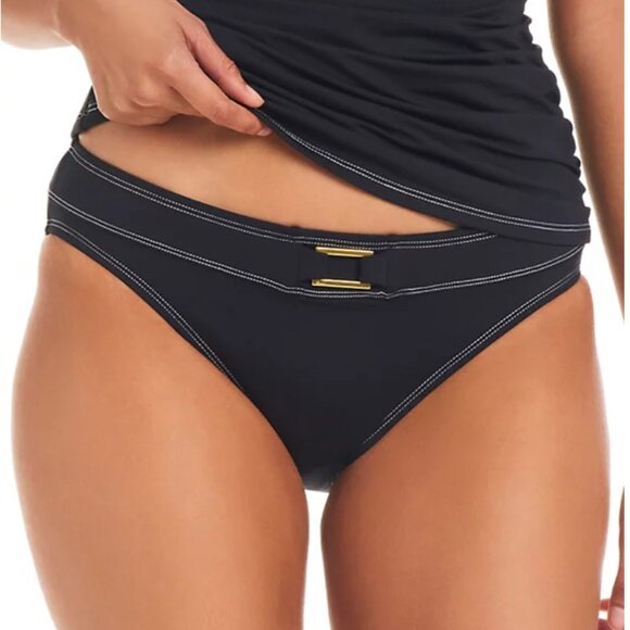 Bleu Stitched Buckle-Front Hipster Bikini Bottom - Size: 8 - NWOT - Picture 3 of 11